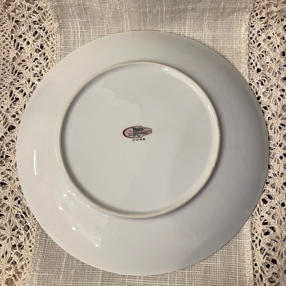 Vintage Meito June 10 1/2" Dinner Plate Pink Roses Gold Trim Japan - Picture 6 of 6